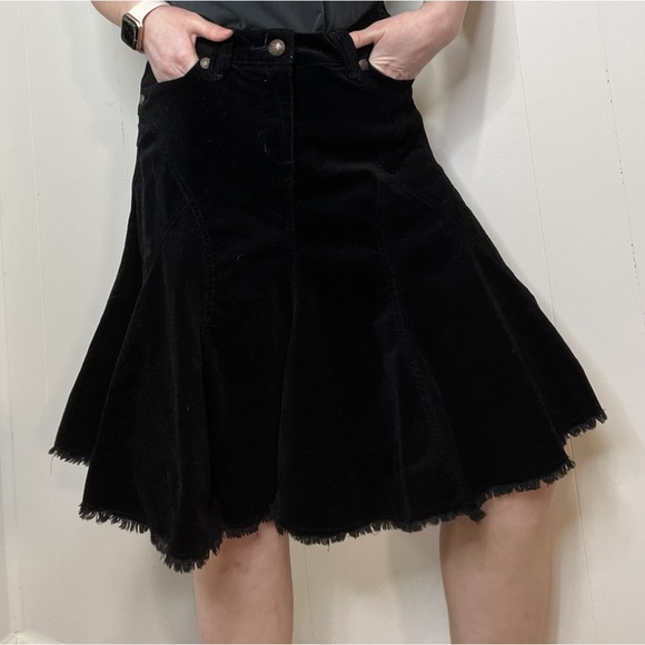 Vintage Corduroy Black Pleated Skirt by For Joseph Size 8 - Picture 8 of 16